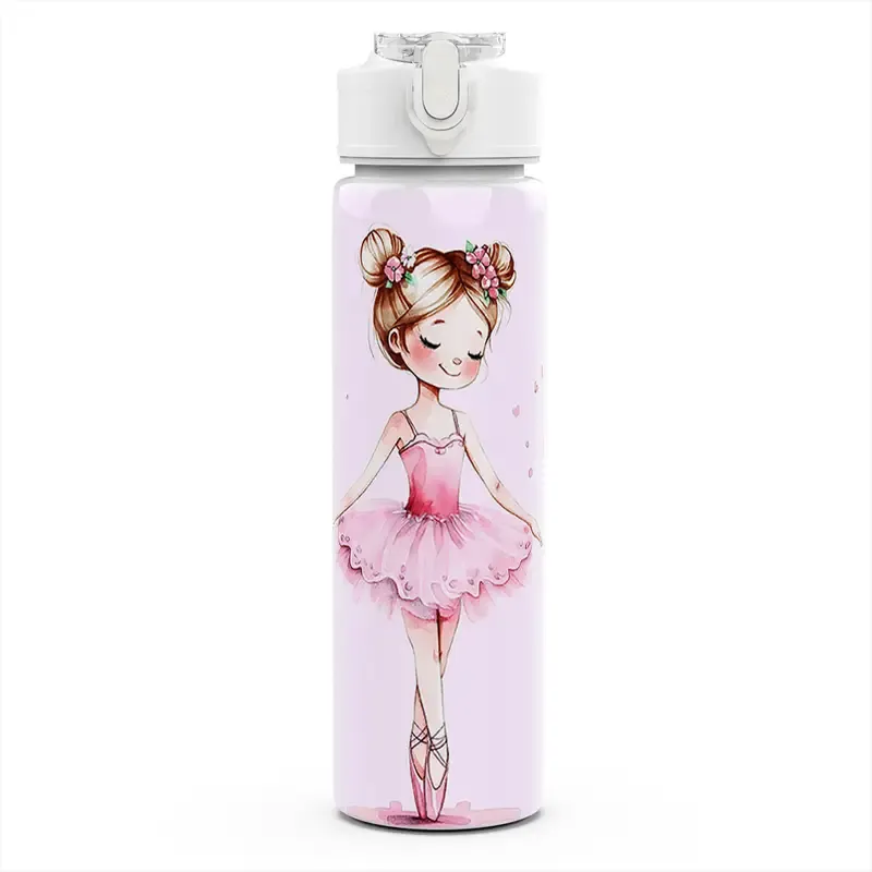 Bouteille avec paille 'Girly'