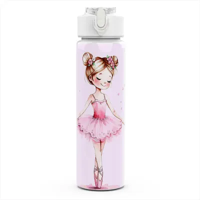 Bouteille avec paille 'Girly'