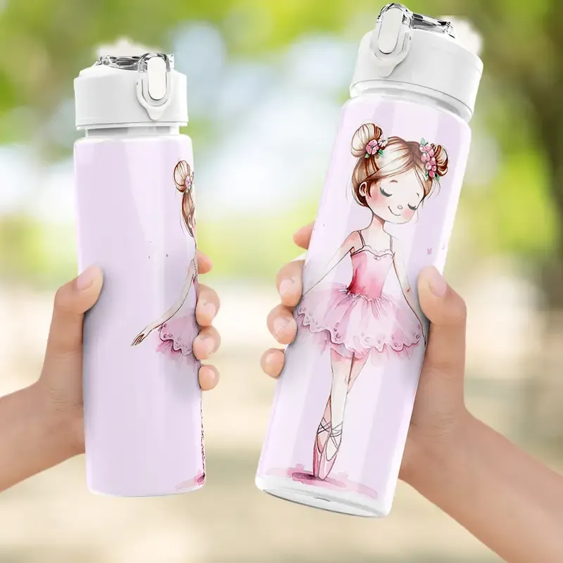 Bouteille avec paille 'Girly'