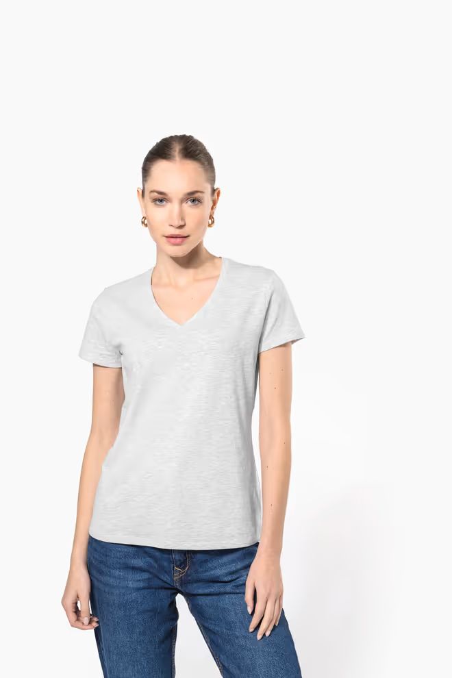 Kariban Dames t-shirt V-nek korte mouwen