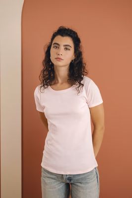 Kariban Dames t-shirt Bio Katoen ronde hals korte mouwen