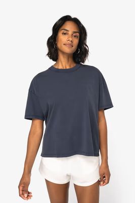 Native Spirit Dames Oversized Ecologisch t-shirt "Washed effect" ronde hals korte mouwen.