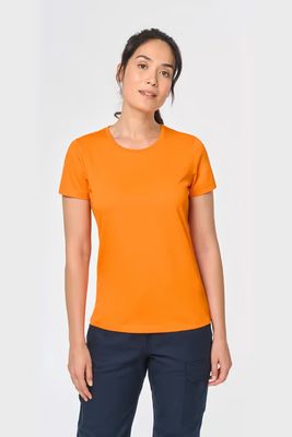 WK Designed To Work Anti-Bacterieel Dames t-shirt, ronde hals, korte mouwen.