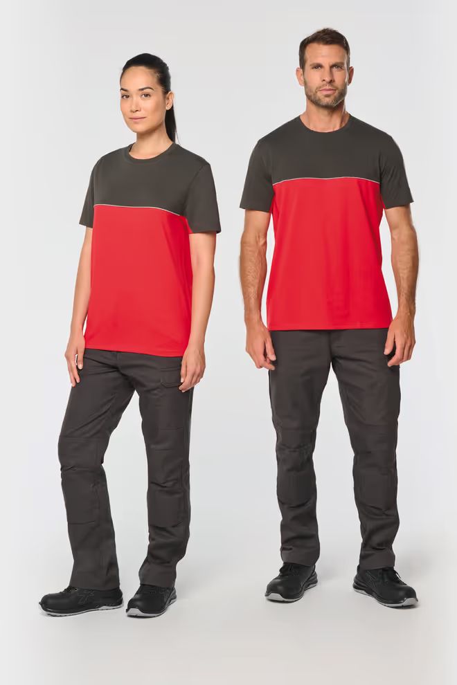 WK Designed To Work Gerecycleerde tweekleurig Unisex t-shirt, ronde hals, korte mouwen.