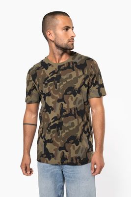 Kariban Heren camouflage t-shirt, ronde hals, korte mouwen.