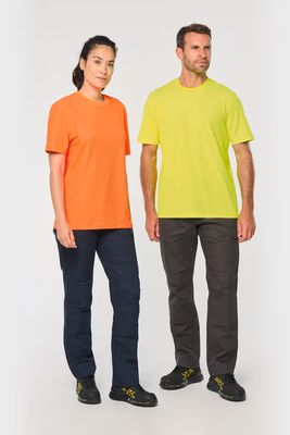 WK Designed To Work Ecologisch Unisex Polycotton t-shirt, ronde hals, korte mouwen.