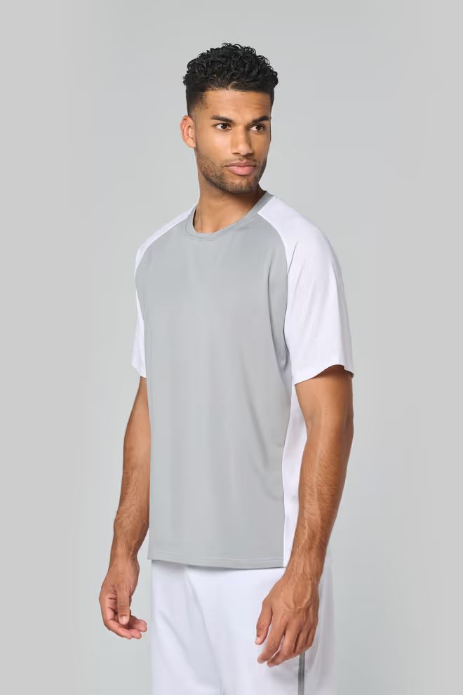Pro-Act Heren, tweekleurige padel t-shirt, ronde hals, korte mouwen (raglan).