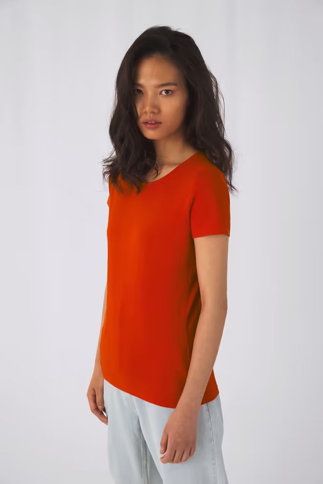 B&amp;C Dames Biologisch "Inspire Plus" t-shirt, ronde hals, korte mouwen.