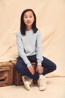 Fruit of the Loom Kids "Valueweight" t-shirt, ronde hals, lange mouwen.