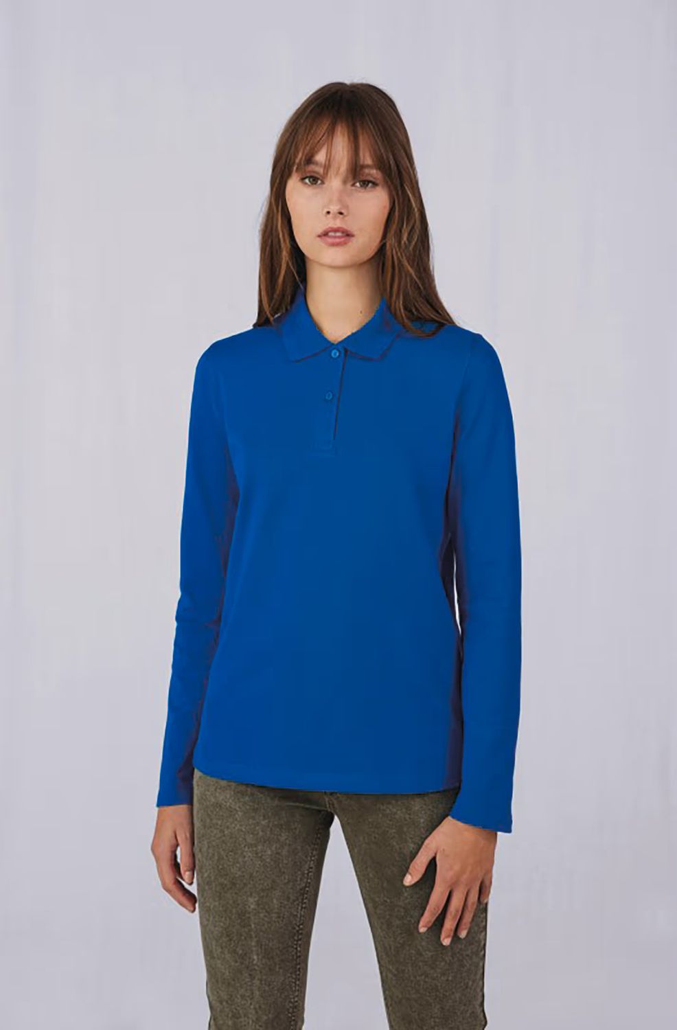 B&amp;C Dames My Polo 180 lange mouwen.