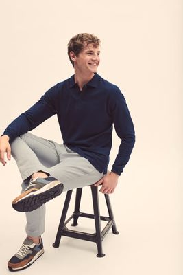 Fruit of the Loom Heren Premium Polo, lange mouwen.