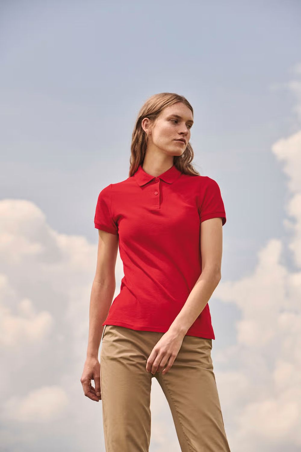Fruit of the Loom Dames Polo 65/35 Lady Fit, korte mouwen.