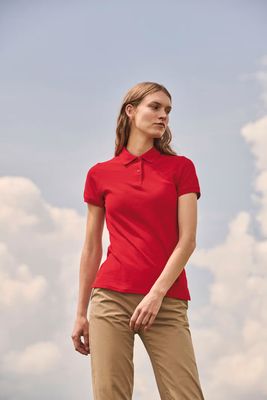 Fruit of the Loom Dames Polo 65/35 Lady Fit, korte mouwen.