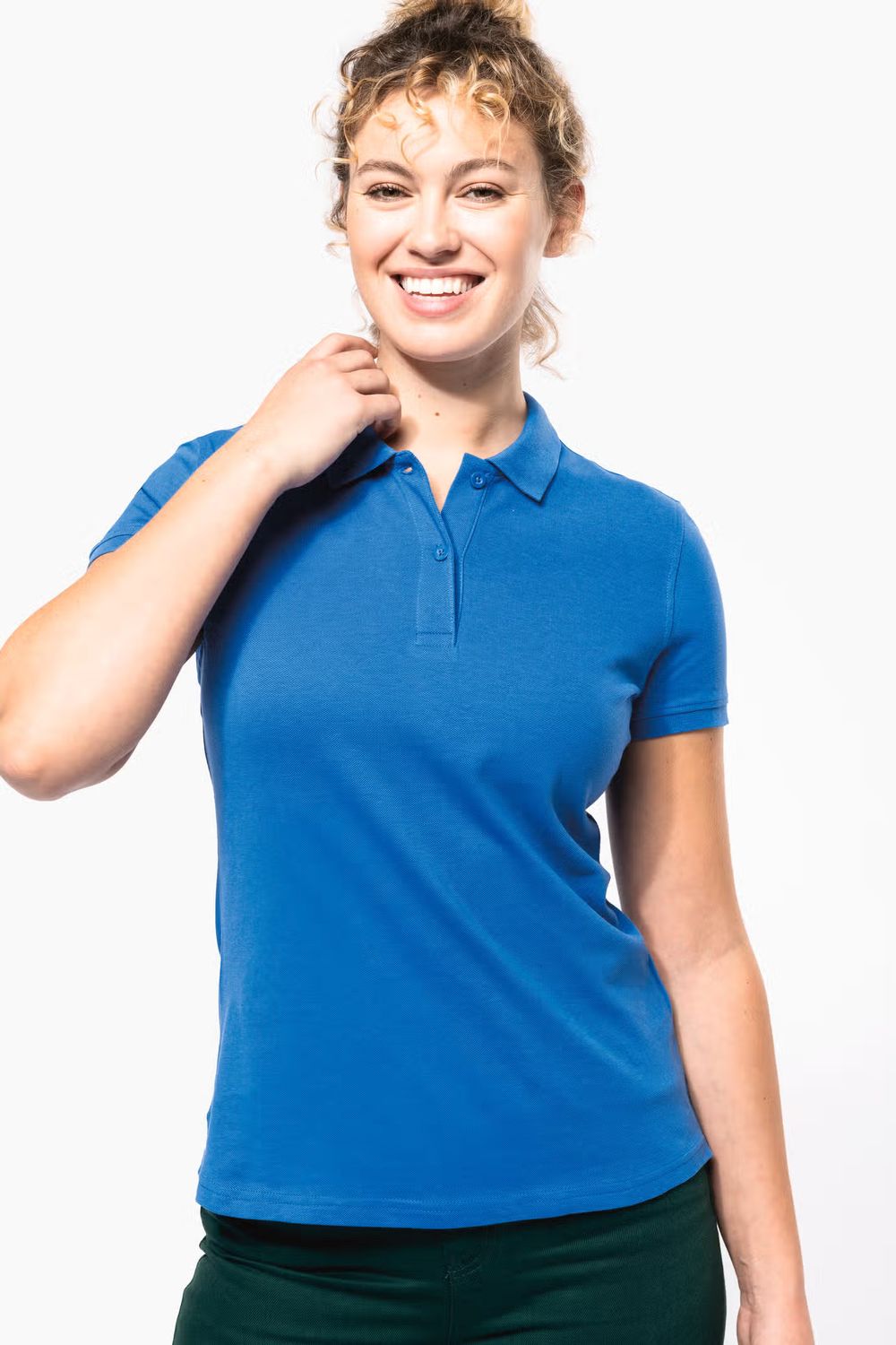 Kariban Dames Piqué-Polo Bio 180, korte mouwen.