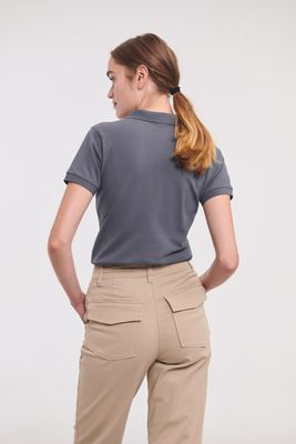 Russell Dames Polo Stretch, korte mouwen.