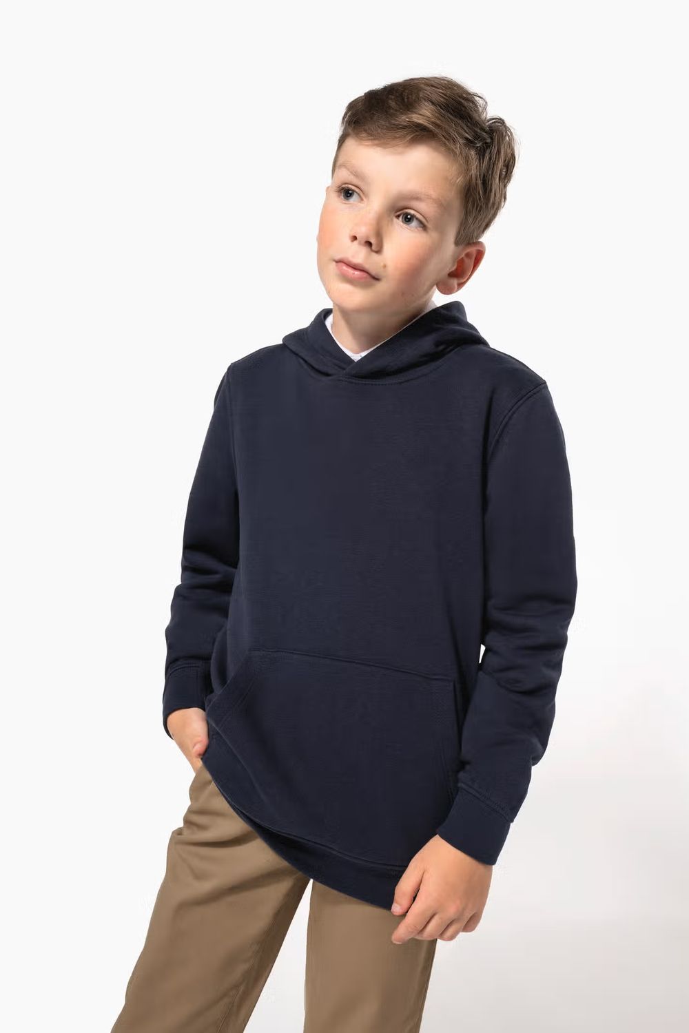 Kariban Kindersweater met capuchon.