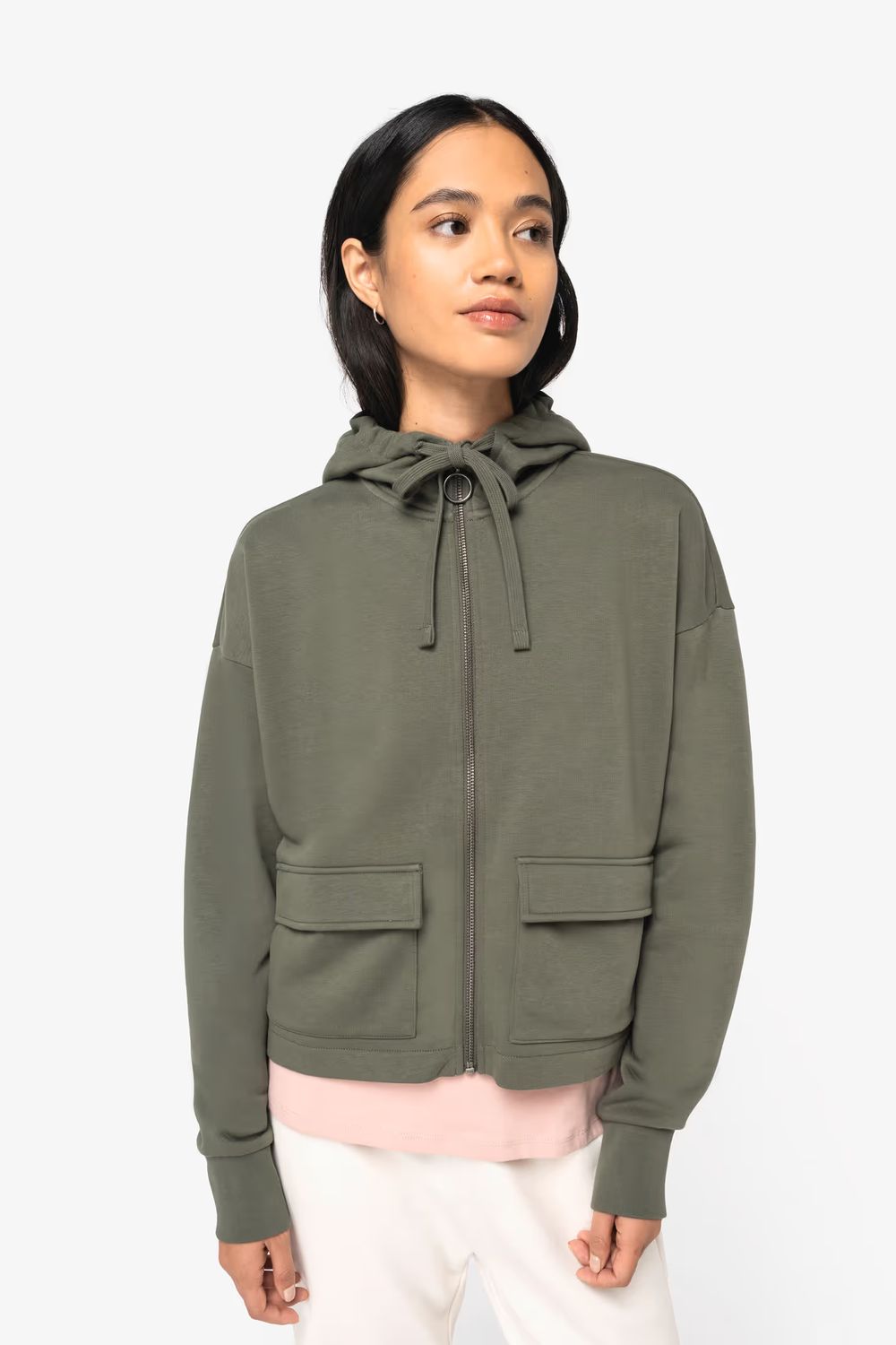 Native Spirit Ecologische sweatvest met capuchon French Terry.