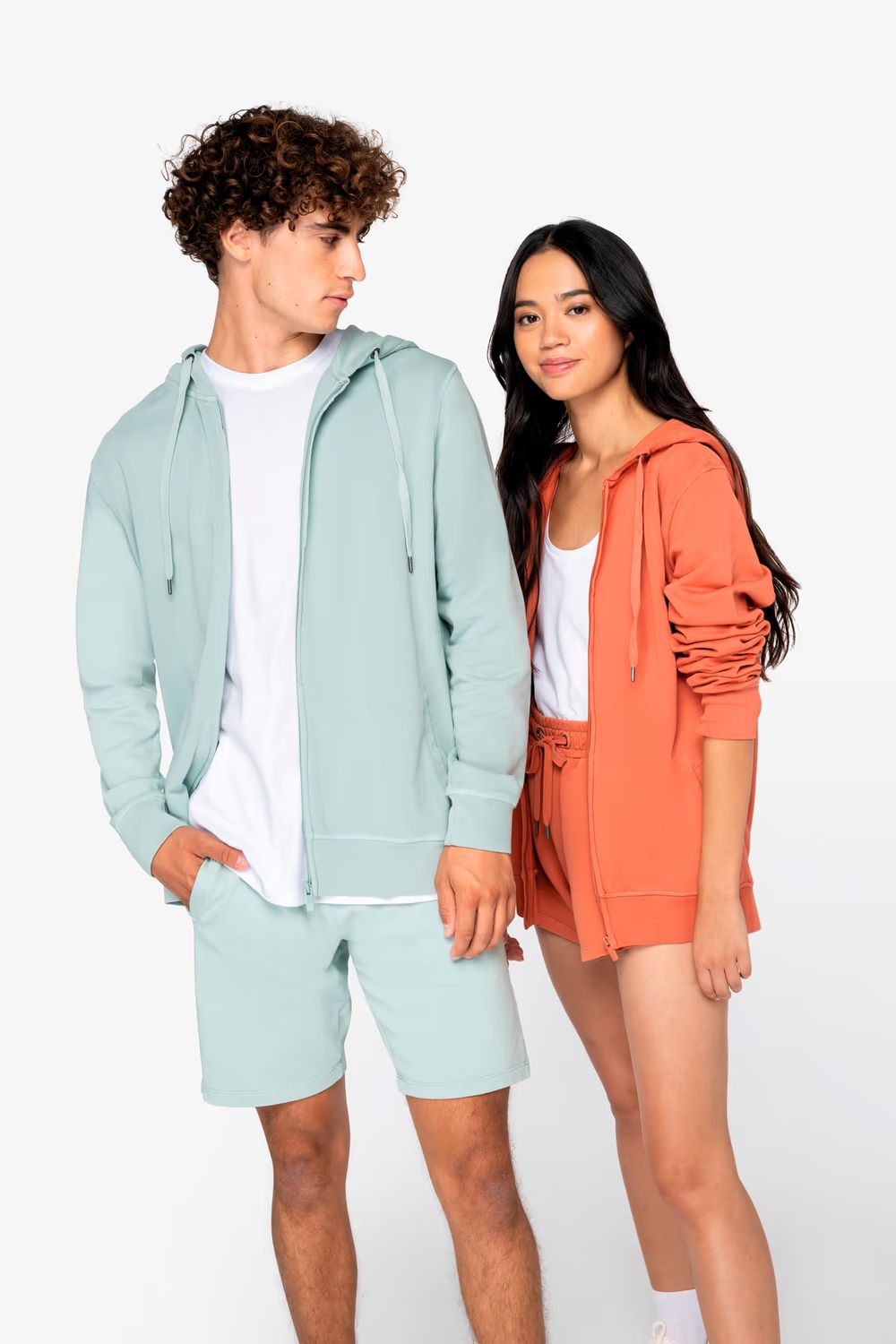 Native Spirit Ecologische uniseks sweater met rits en capuchon French Terry.