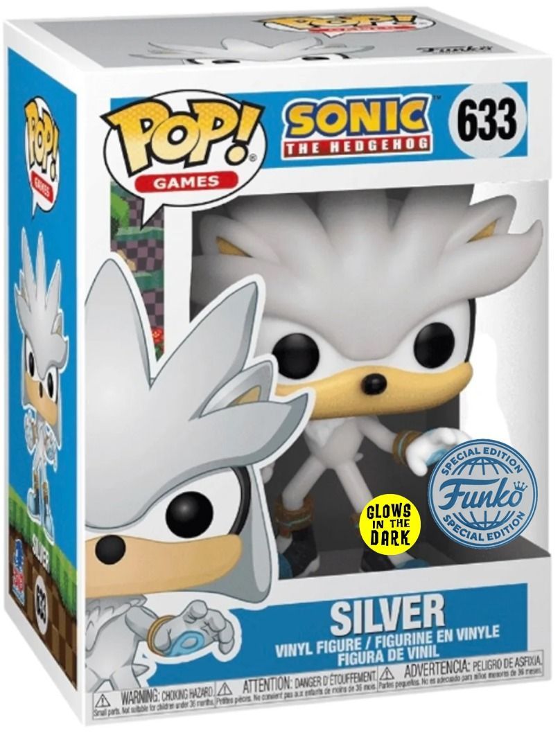 Funko Pop! Games  - Sonic The Hedgehog - Silver 633 - Special Edition - Glows In The Dark