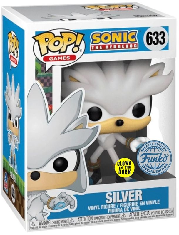 Funko Pop! Games  - Sonic The Hedgehog - Silver 633 - Special Edition - Glows In The Dark
