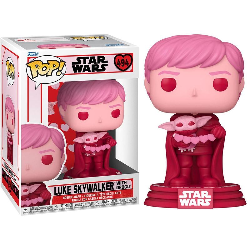 Funko Pop! - Star Wars -Luke Skywalker With Grogu 494 - Edizione San Valentino