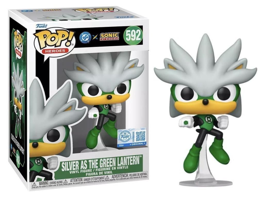 Funko Pop! Heroes - Sonic the Hedgehog - Silver as The Green Lantern 592 Special Edition Funko Pop! Heroes - Sonic the Hedgehog - Silver as The Green Lantern 592 Special Edition