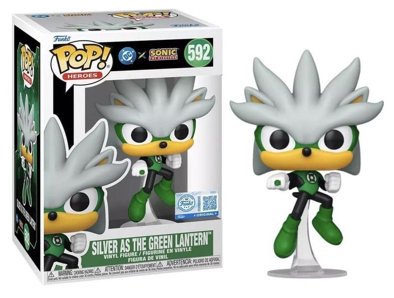 Funko Pop! Heroes - Sonic the Hedgehog - Silver as The Green Lantern 592 Special Edition