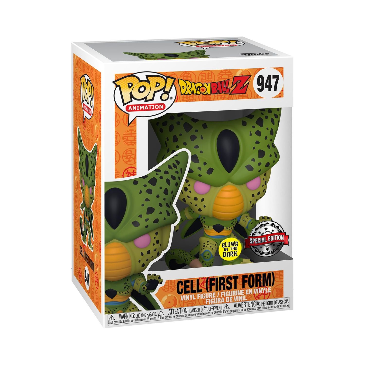 Funko Pop! Animation - Dragonball Z - Cell (First Form) 947  - Glows In The Dark - Special Edition Funko Pop! Animation - Dragonball Z - Cell (First Form) 947  - Glows In The Dark - Special Edition