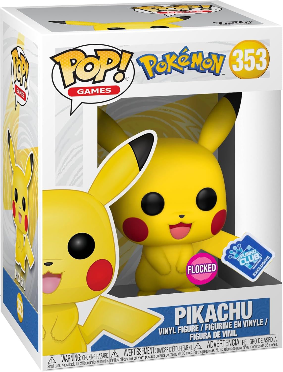 Funko Pop! Games - Pokemon - Pikachu 535 - Flocked - Funko Club