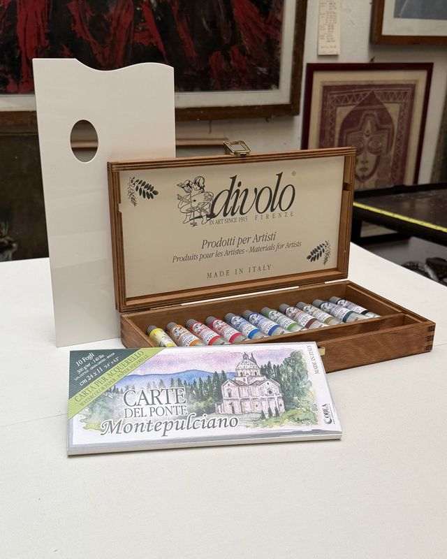 CASSETTA IN FAGGIO DI ACQUERELLI DI VOLO