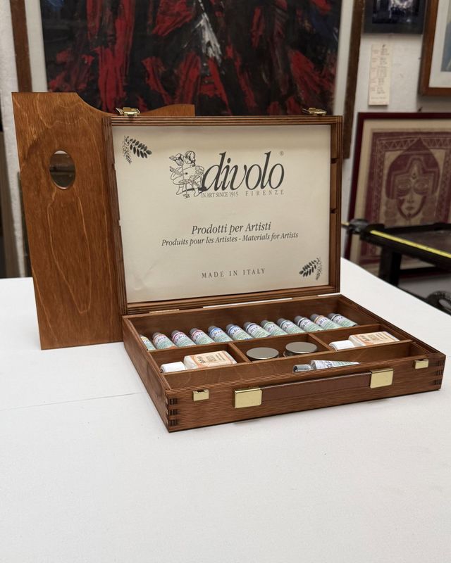 CASSETTA IN LEGNO DI TEMPERE DI VOLO