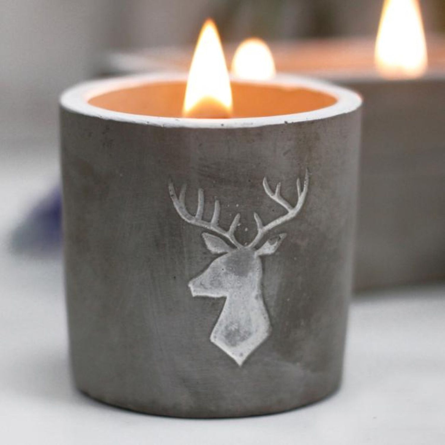 Med Pot - Soy Wax Stag Head Candle | Whiskey &amp; Woodsmoke Scent | Reusable Pot | Available in Other Designs | Unique Gift