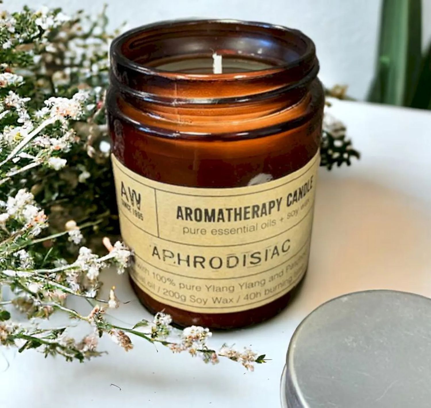 Hand-Poured Aromatherapy Soy Wax Candle – 200g | Natural Essential Oil Scented Candle for Relaxation &amp; Wellbeing