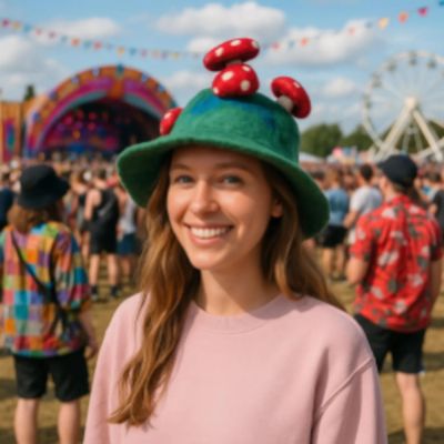 Felted Mushroom Hat – Handmade in Nepal – Whimsical Festival Hat – Pink Fungi Hat – Fairycore Costume – Unique Wool Hat Various Colours