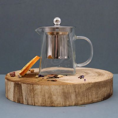 Glass Teapot with Infuser Loose Leaf Tea Pot | Stainless Steel Filter | Modern Clear Teapot | Gift for Tea Lovers | BPA-Free Teaware