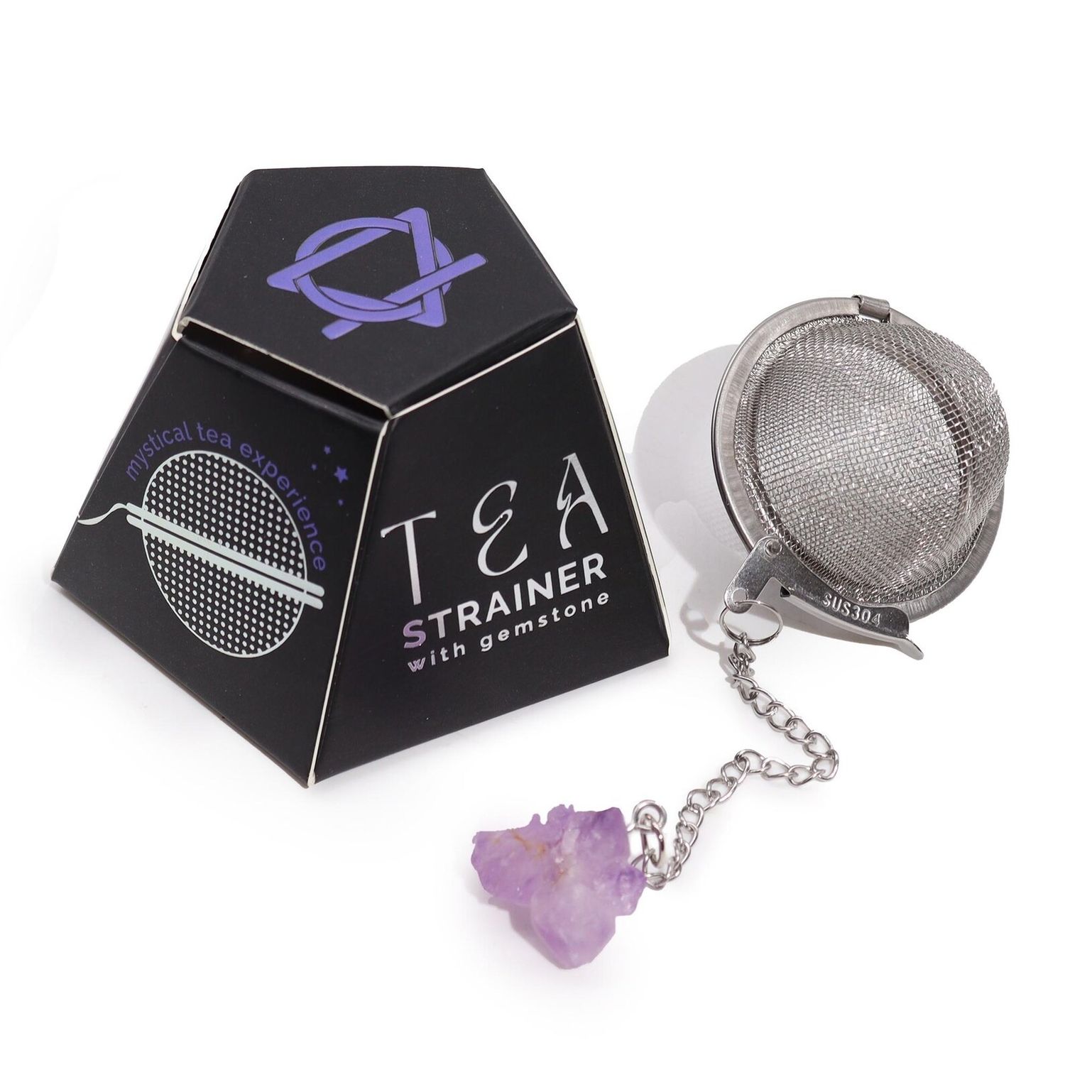 Raw Gemstone Tea Strainer | Unique Crystal Tea Infuser | Stainless Steel Herbal Tea Filter | Gift for Tea Lovers and Gemstone Enthusiasts