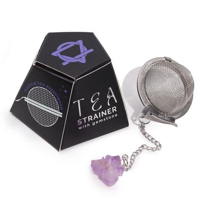 Raw Gemstone Tea Strainer | Unique Crystal Tea Infuser | Stainless Steel Herbal Tea Filter | Gift for Tea Lovers and Gemstone Enthusiasts