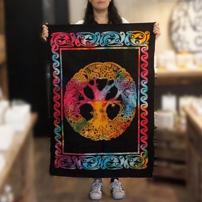Vibrant Cotton Indian Wall Hanging – Bohemian Tapestry, Colorful Mandala, Ethnic Wall Art, Large Decorative Wall Décor, Handmade Tapestry&quot;