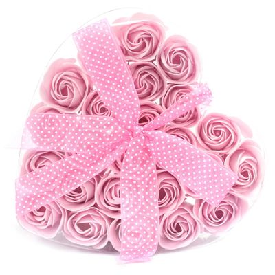 Heart‑Shaped Soap Flower Gift – Romantic Valentine’s Spa Set | Scented Soap Petals in Pink, Red or Yellow | Date Night &amp; Anniversary