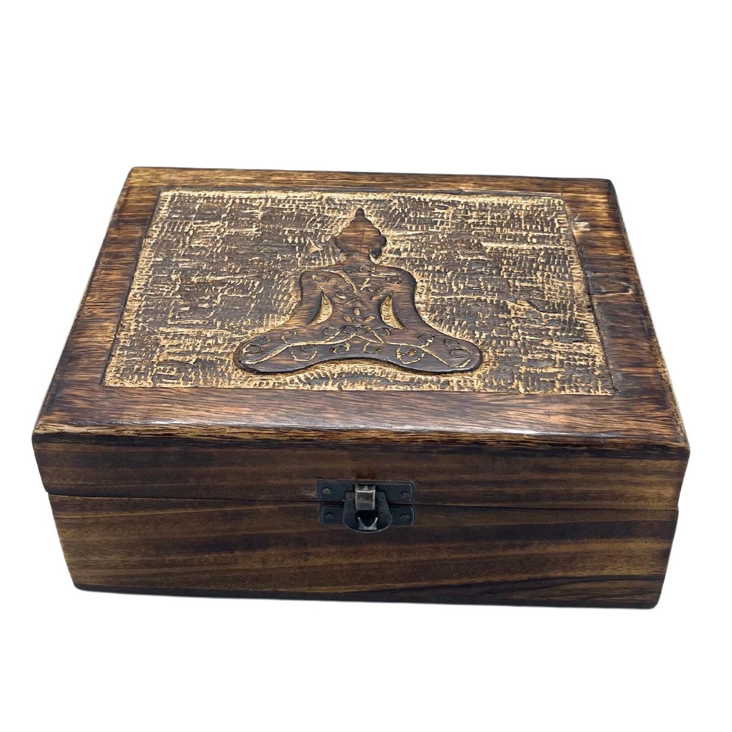 Large Wooden Buddha keepsake box,decorative wooden box,handmade wood box,artisan wood box,handcrafted wooden Buddha box