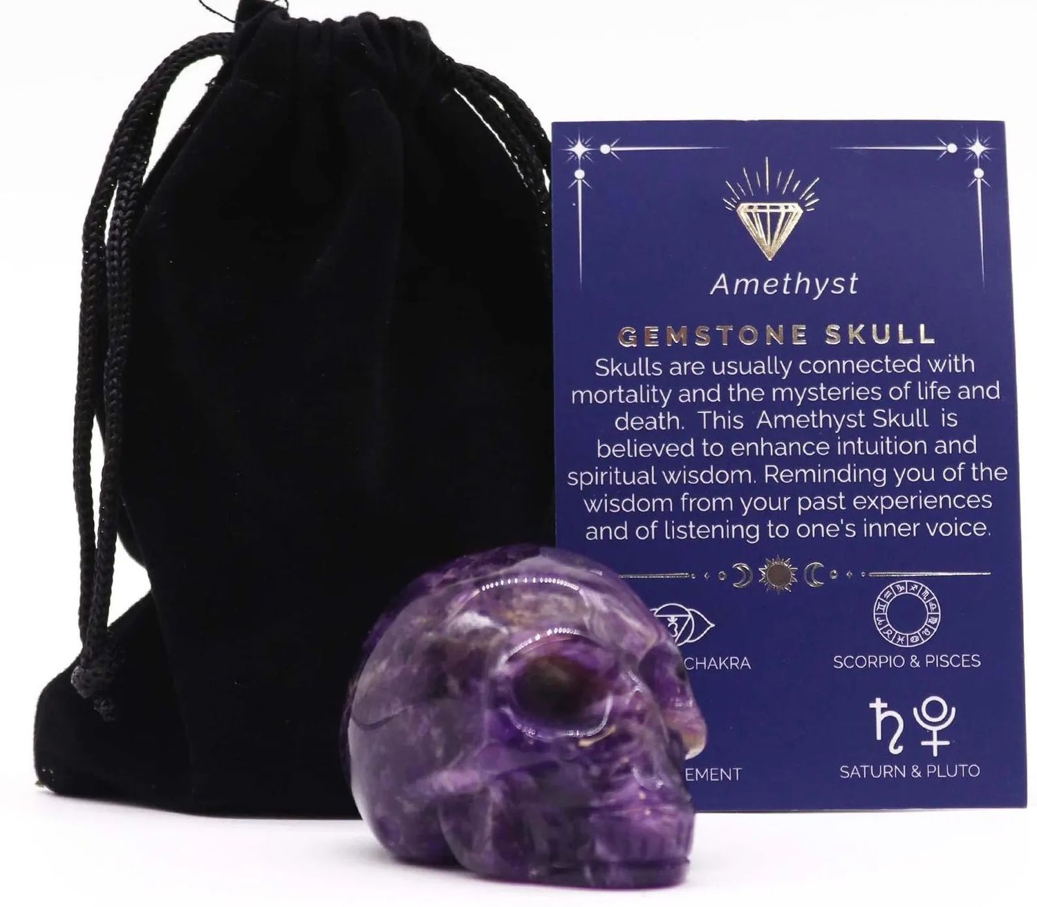 Hand carved crystal skull in Amethyst, rose quartz or opalite Crystal Skull for Healing and Meditation, Hand-Carved crystal