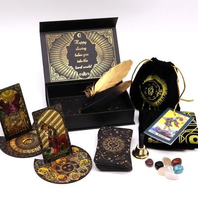 Handcrafted Gold Foil Tarot Card Gift Set – Luxury Deck with Guidebook,Mystical Divination Cards for Beginners and Experts. New stock soon