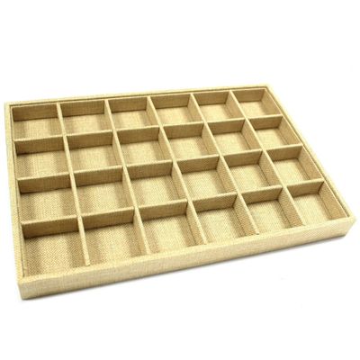 Jewellery Display Tray Natural 24 Compartment – Hand-Finished ring, earring or necklace Organiser, retail jewellery display box