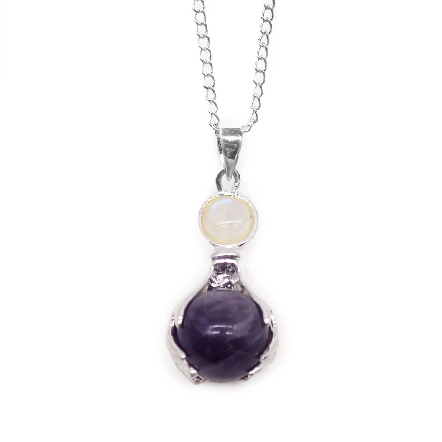 Amethyst Healing Hands Pendant – Spiritual Crystal Jewellery for Inner Peace &amp; Clarity