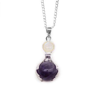 Amethyst Healing Hands Pendant – Spiritual Crystal Jewellery for Inner Peace &amp; Clarity