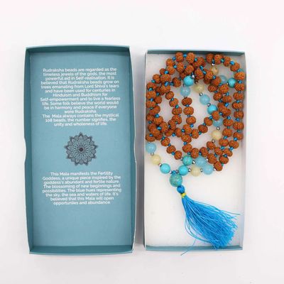Bali Rudraksha Beads Mala Available in Beauty Goddess, Confidence, Fertility and Abundance Options
