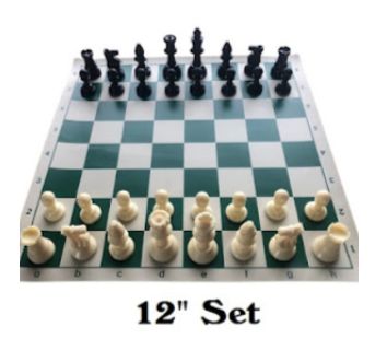 CHESS SET, 12" BOARD
