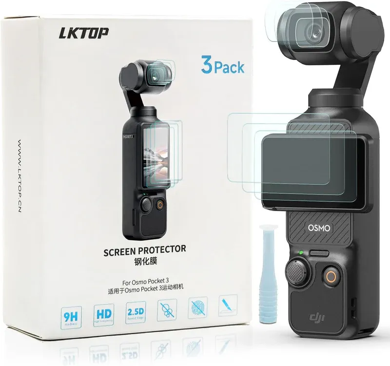 LKTOP Schutzfolie für DJI Osmo Pocket 3 (3er Pack=