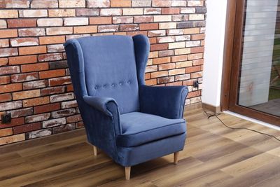 Fotel uszak welurowy