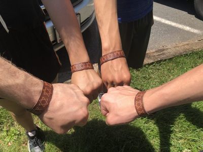 Leather Star of David Bracelet